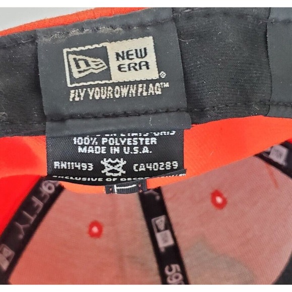 Florida Miami Marlins Hat 7 3/8 Orange New Era Fitted MLB Cap 59 Fifty USA Made - Picture 8 of 8